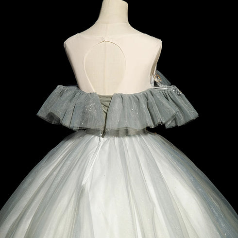 Green Tulle Off Shoulder Ball Gown Beaded Sweet 16 Dress, Green Tulle Formal Dress
