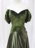 A-line Green Sweetheart Velvet Long Party Dress, Green Evening Dress Prom Dress