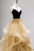 Champagne Tulle A-line Sweetheart Beaded Straps Prom Dress, Champagne Party Dress