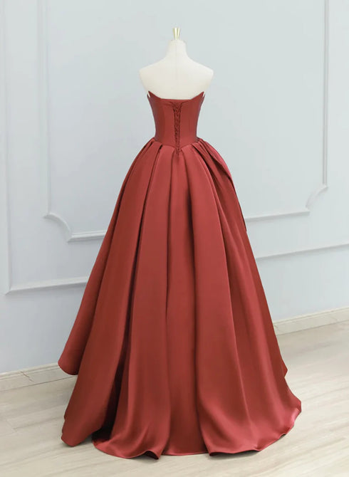 Satin Long Simple Formal Dress Evening Dress, Satin Lace-up Prom Dress