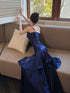 Navy Blue Sweetheart Straps Mermaid Party Dress, Navy Blue Sweetheart Prom Dress