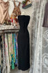 Black Simple V-neckline Straps Long Evening Dress, Black Long Prom Dress Party Dress