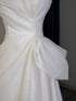 A-Line White Floor Length Organza Satin Formal Dress, White Wedding Party Dress