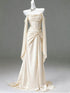 Light Champagne Long Prom Dress, Satin Light Champagne Evening Dress Formal Dress