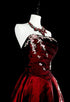 Elegant Strapless Wine Red Prom Dress, Wine Red Taffeta A-Line Party Dress with Embroidery