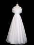 A-line Simple White Organza Off Shoulder Prom Dress, White Sweetheart Formal Dress