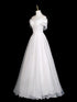 A-line Simple White Organza Off Shoulder Prom Dress, White Sweetheart Formal Dress
