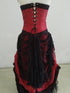 Strapless Red Corset Prom Dress with Black Lace, Gothic Long Formal Dress Evening Dress