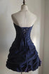 Cute Navy Blue Taffeta Strapless Homecoming Dress, Navy Blue Short Prom Dress Formal Dress