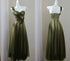 Green Tulle A-Line One Shoulder Formal Evening Dress, Green Long Prom Dress with Flowers