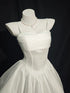 Strapless White A-Line Short Graduation Dress, Chic White Satin Mini Dress