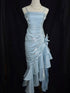 Light Blue Spaghetti Straps High Low Party Dress, Chci Light Blue Layers Evening Dress