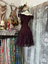 Off Shoulder Marron Layered Ruffle Chiffon Mini Dress Homecoming Dress, Cute Short Evening Party Cocktail Dress