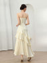 Ivory Satin Straps Sweetheart Long Formal Dress, Ivory Satin Floor Length Prom Dress