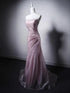 Pink Strapless Beaded Sweetheart Long Formal Dress, Pink Floor Length Lace-up Prom Dress