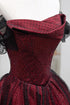 Black and Red Off Shoulder A-line Party Dress, Simple Style Prom Dress Evening Dress
