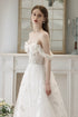 White Straps Lace Sweetheart Long Formal Dress, White A-line Floor Length Prom Dress
