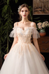 Lovely White Tulle with Lace Off Shoulder Party Dress, White Straps Long Sweet 16 Dress