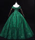 Green Ball Gown Sweetheart Tulle Sweet 16 Dress, Green Long Prom Dress Party Dress
