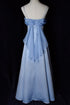 Elegant Light Blue A-Line Evening Gown, Light Blue Satin with Chiffon Long Prom Dress