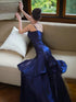 Navy Blue Mermaid Sweetheart Straps Long Formal Dress, Navy Blue Sweetheart Prom Dress