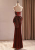Wine Red Velvet and Lace Mermaid Party Dress, Wine Red Mermaid Prom Dress