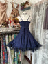 Navy Blue Knee Length Straps Short Party Dress, Navy Blue Homecoming Dress