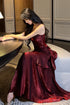 Wine Red Mermaid Straps Satin Long Formal Dress, Wine Red Satin Prom Dress