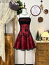 Cute Black and Red Gothic Straps Homecoming Dress,Short Prom Dress Formal Dress