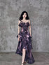 Purple Satin High Low Stylish Long Formal Dress, Purple Prom Dress Evening Dress