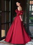 Wine Red Satin Off Shoulder Long Party Dress, Simple Wine Red Prom Dress