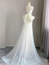 Ivory Lace Mermaid Long Evening Dress with Tulle, Ivory Sweetheart Prom Dress Party Dress