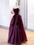 Wine Red Strapless A-line Floor Length Party Dress, Wine Red Long Formal Dress