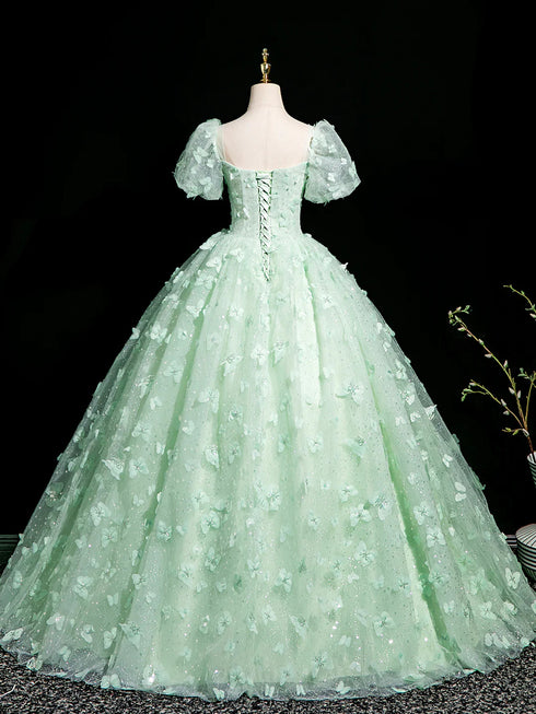 Green Lace Sweetheart Long Formal Dress Evening Dress, Green Lace Party Dress