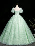 Green Lace Sweetheart Long Formal Dress Evening Dress, Green Lace Party Dress