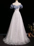 Lovely A-line Sequins Off Shoulder Long Party Dress, Sweetheart Floor Length Prom Dress