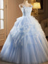 Light Blue Spaghetti Straps Layers Tulle Party Dress, Light Blue Tulle Prom Dress