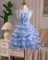 Light Blue Tulle Sweetheart Layers Homecoming Dress, Light Blue Short Party Dress Formal Dress