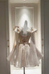 Light Champagne Satin Sweetheart Formal Dress, Short Party Dress with Bow