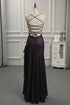 Elegant Black Purple Soft Prom Gowns, Long Maxi Party Dress Cross Back Long Party Dress