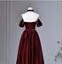 A-line Satin Beaded Sweetheart Off Shoulder Prom Dress, Wine Red Long Quinceanera Dresses