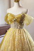 A-line Floral Tulle Knee Length Prom Dress, Sweetheart Off Shoulder Homecoming Dress