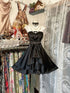 A-line Black Satin Scoop Knee Length Homecoming Dress, Black Satin Short Prom Dress