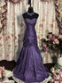Elegant Purple Sweetheart Sleeveless FloorLength Taffeta Prom Dresses, Purple Long Formal Dress