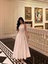 A-line Chiffon White Halter Long Party Dress, White Chiffon Wedding Party Dress