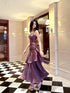 Lovely Satin Purple Straps Mermaid Long Formal Dress, Purple Prom Dress Party Dress