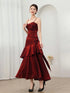 Wine Red Mermaid Straps Long Evening Dress Formal Dress, Wine Red Satin Prom Dress