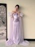 Light Purple Satin Sweetheart Chic Long Evening Dress, Light Purple Long Prom Dress