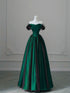 Black And Green Strapless A-Line Party Dress, Tulle And Satin Prom Dress Evening Dress