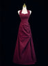 A-line Wine Red Halter Sweetheart Long Party Dress, A-line Prom Dress